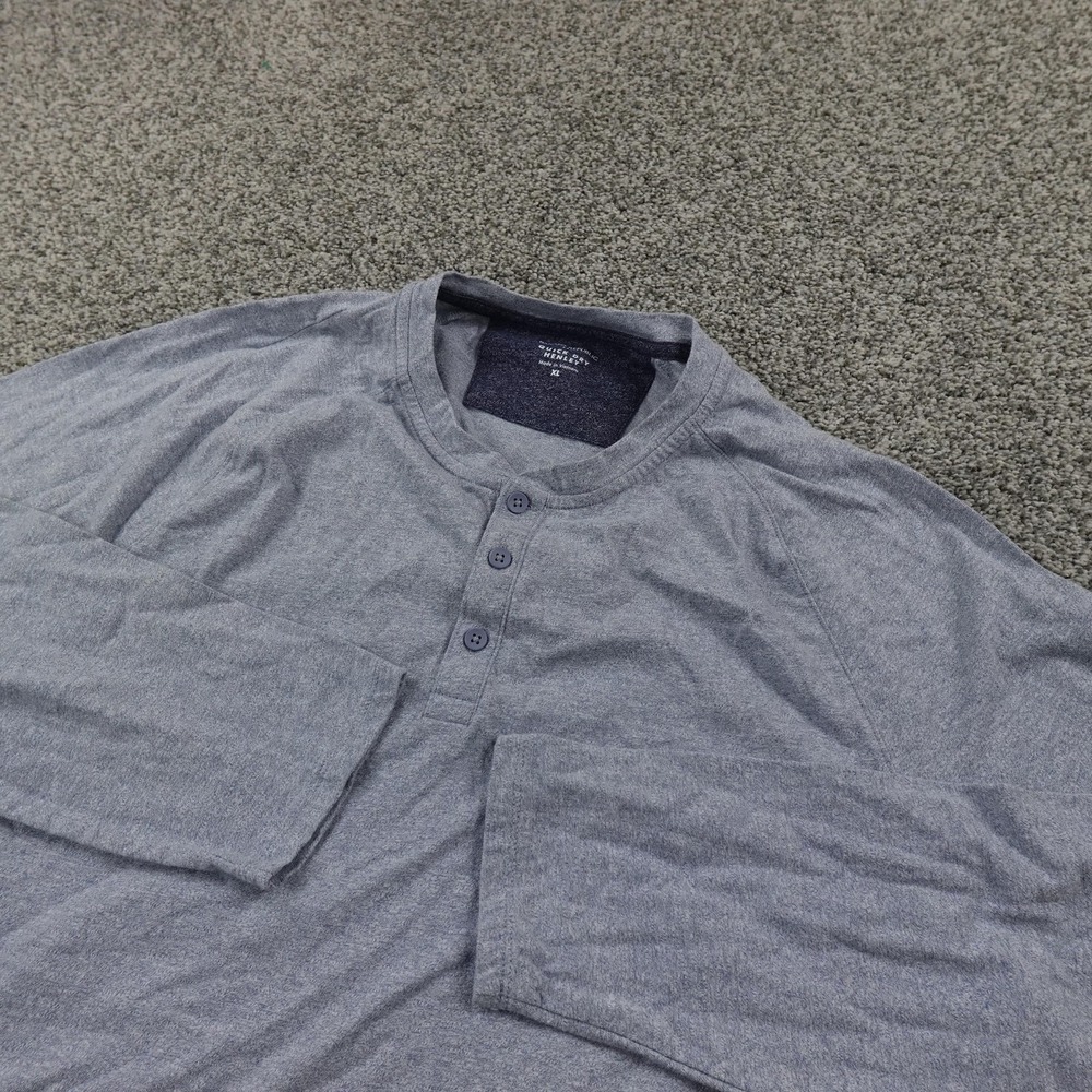 Banana Republic Shirt Mens XL Blue Quick Dry Henley Long Sleeve Performance Top